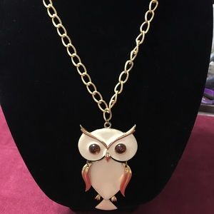 Vintage owl necklace.  31” necklace.